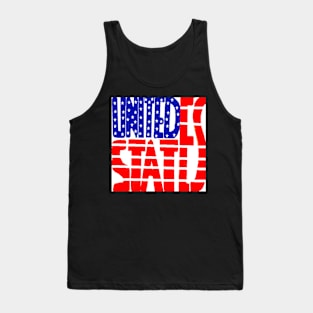 Flag USA Illustration on Black Background Tank Top